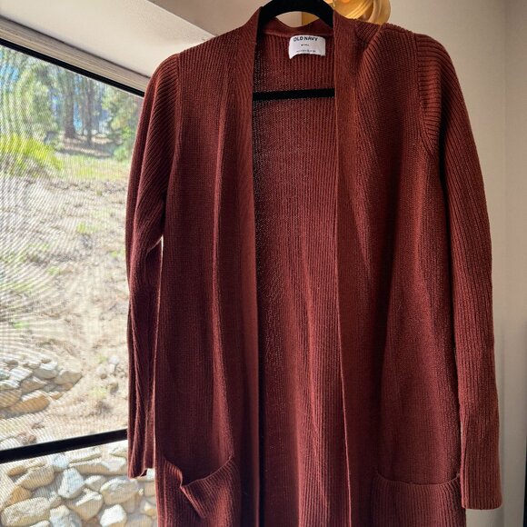 OLD NAVY | Women's Open Front Longline Cardigan in Caramel, Size Medium (M) Tall - Picture 1 of 3